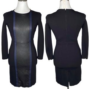 J. Crew Leather Panel Pinte Knit Dress